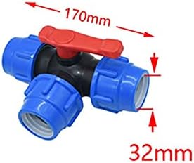 Garden Hose Fittings T-Type 32/40/50/63mm Pe Pipe Three-Way Ball Valve Garden Faucet Three-Way Manifold DN25 DN32 DN40 DN50 Connector 1 (Color : 32mm) - Image 2