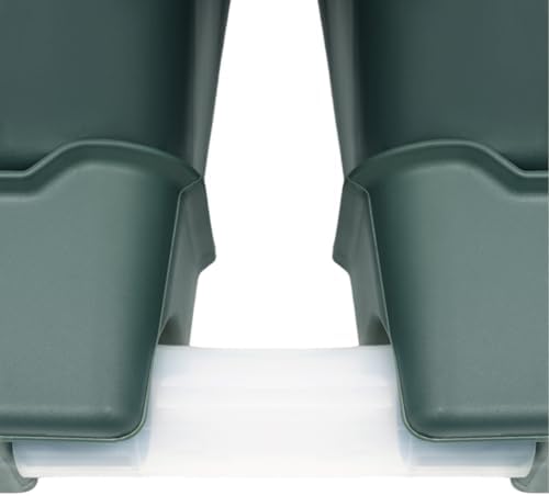 Vertical Wall Planter for Indoor Plant-Walls Mounted Pot with 2 Drainage Tray 8 Pack, 13 inch Dark Green for Decor, Plastic Pots Balcony Planters, Plants Hanging (8, Army Green) - Image 5