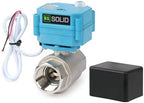 U.S. Solid Motorized Ball Valve - IP67 3/4inch Stainless Steel Ball Valve 9-24V with Waterproof Cover, Full Port, Manual Function, 2 Wire Auto Return, NPT, Normally Open by USSolid