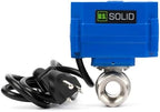 Motorized Ball Valve 1/2 in U.S. Solid 110V AC NSF Certified 304 Stainless Steel Full Port NPT Auto Return Normally Open with US Plug by USSolid