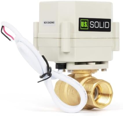 U.S. Solid 1/2 in Motorized Ball Valve with Programmable Auto On-Off Cycle Timer, 2-Way Brass Electric Actuator, 00:00:00-99:59:59 Timing, IP67, AC/DC 9-24 V, NPT, for Water and Air - Image 5