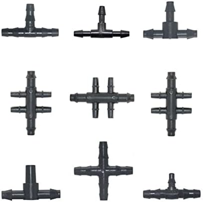 Hose Barb Connectors Tee Cross Reducing Connector Water Splitter For 3/5 4/7 Hose Drip Irrigation System Joints 30Pcs (Color : 4I7 to 3I5mm) by Unknown