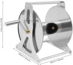 Stainless Steel Garden Hose Reel, Heavy Duty Wall Mount/Floor Stand, Water Hose Storage Rack, Holds 164ft 1/2 Inch Hose, with Crank Handle & Brass Connector for Outdoor Yard Lawn Garden - Image 5