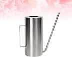 Steel Watering Can Metal Watering Pot Long Spout Garden Sprinkling Kettle Potted Plants with Handle for Outdoor Indoors House Plants 1500ml Silver - Image 6