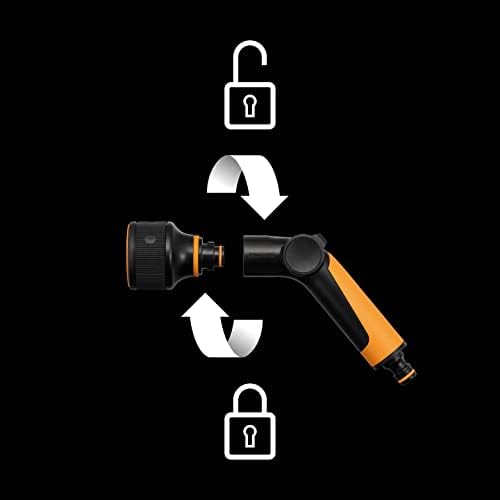 Fiskars spray gun, 3 functions, With jet, mist, rain shower spray pattern, Stepless thumb-operated flow control, Universal size, Black/Orange, 1065486 - Image 7