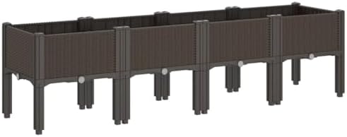 Garden Planter Box with Legs Elevated Patio Bed Brown 63 Inch - Image 5