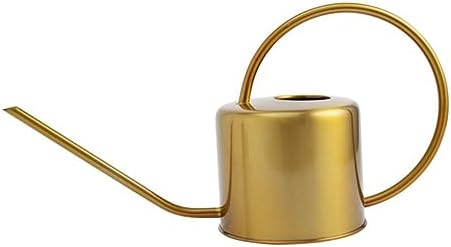 Garden Watering Can 1300ml Stainless Steel, Golden, Portable by Ifundom