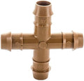 Netafim 17mm Techline Insert Cross - Drip Irrigation Barbed Cross Connector (100 PCS) | Compatible with 1/2" Drip Line Tubing | Easy Install | Precision Garden Watering (32500-006340) by Netafim
