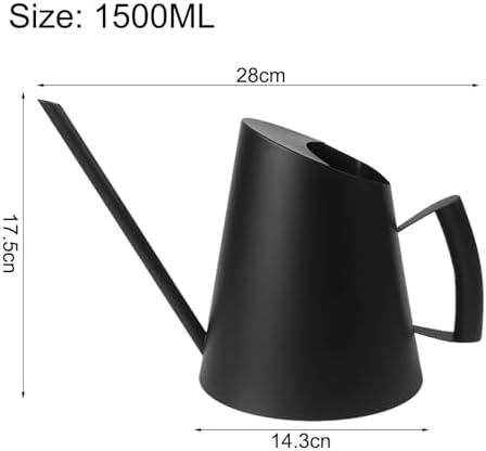 Stainless Steel Watering Can Featuring Extended Spout for Controlled Moisture Delivery to For Indoor Outdoor Lavender Clusters (1500ML Black) - Image 2