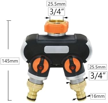 Hoses Connector Brass 3/4 Threaded 4-Way Garden Faucet Manifold Water Pipe 4-Way Manifold Female 3/4 Irrigation Valve 1 pc(C) - Image 2