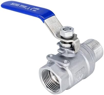 1 Inch Stainless Steel Ball Valve 1 Inch Full Port Ball Valve 1" to 1" NPT Shut Off Valve Female X Male Ball Valve for Water Oil and Gas with Long Handle Shut Off Switch, 1000 WOG (2 pack) - Image 2