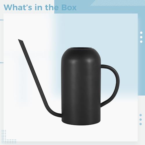 Metal Design Vintage Watering Can, 1500 Ml 50.7 Fl Oz Stainless Steel, Long Spout Indoor Plants, Finish Matte Black, Flow Water Precision Gardens Houseplants - Image 5