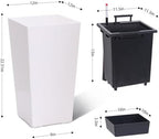 Garvee 22.5" Tall Planters Set of 2, Outdoor＆Indoor White Planter Pots - Image 2