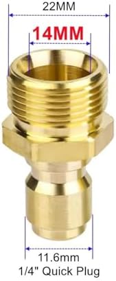 Hose Connector 6pcs Swivel M22 to 1/4" Quick Connect Hitch for High Pressure Wash Gun to Hose Adaptor Connection for Garden Fitting(Plug 15mm) - Image 5