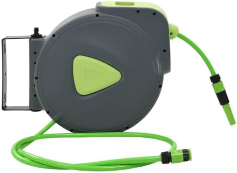 Wall Mounted Retractable Water Hose Reel with 98.4' Hose and Spray Nozzle - Image 2
