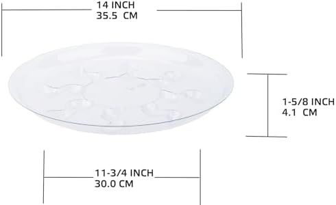 6 Pack Clear PET Plant Drip Tray Plastic Heavy Duty Plant Saucer Drip Trays for pots,Plate Water Catcher, Plant Drainage Tray (14") - Image 4