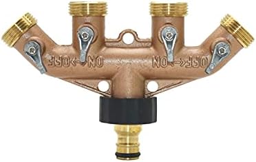 Hose Connector Adapter Garden Water Pipe With 3/4" Thread 4-way Diverter Brass Garden Faucet Diverter Four Valve Group Irrigation Valve Quick Connector 1pcs (Color : A) - Image 5