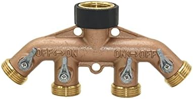 Hose Connector Adapter Garden Water Pipe With 3/4" Thread 4-way Diverter Brass Garden Faucet Diverter Four Valve Group Irrigation Valve Quick Connector 1pcs (Color : A) - Image 3