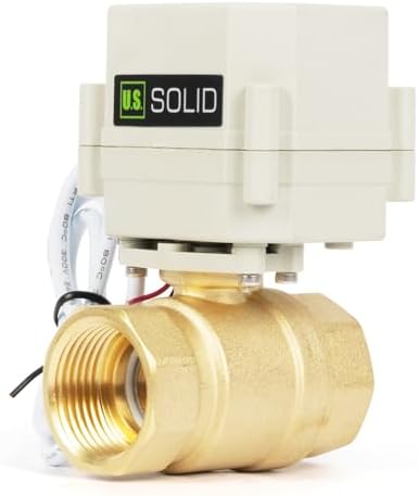 U.S. Solid 1 in Motorized Ball Valve with Programmable Auto On-Off Cycle Timer, 2-Way Brass Electric Actuator, 00:00:00-99:59:59 Timing, IP67, AC/DC 9-24 V, NPT, for Water and Air - Image 3