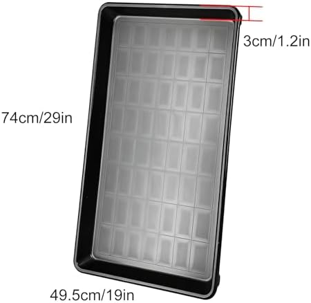 Rectangular Plastic Trays for Plants, Plant Watering Tray, PVC Material, Reinforced Bottom Mesh, Suitable for Both Indoor and Outdoor(Black,74x49.5x3cm/29x19x1.2in) - Image 2