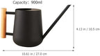 Metal Watering Can with Wooden Grip 900ml for Indoor Plants with Long Spout and Ergonomic Handle, Sturdy Iron Construction House Plant Waterer for Precise Indoor Gardening - Image 2