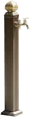 Freestanding Brass Garden Hose Holder - Retro Outdoor Post Faucet for Car Washing & Watering, Decorative Veal Water Column Feature by Unknown