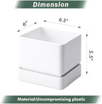 D'vine Dev 4-Pack Plastic Herb Planter Pots, 6 in, White, 76-Y-A4-2 - Image 3