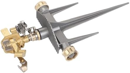 Garden Sprinkler 360 Degree Rotating | 49ft Spray Distance Covers 7,542 Sq Ft | Lawn Sprinkler with Brass Nozzle for Yard/Orchard | Adjustable 20° - 360°, Spike Base - Image 5