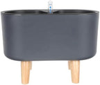 Self Watering Flowerpot, Black Plastic Plant Container for Flowers by GRADENEVE