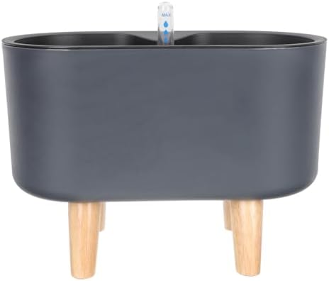 Self Watering Flowerpot, Black Plastic Plant Container for Flowers by GRADENEVE