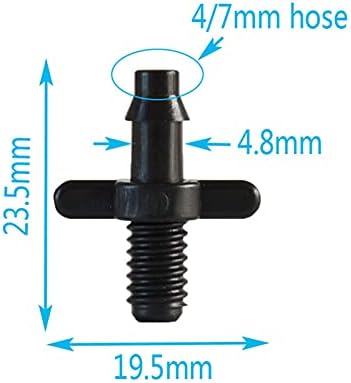 Kitchen Garden Hose Threaded Connector 4/7Mm Barbed Barb Connector Drip Irrigation 4/7 Hose Atomization Fitting Plastic Hose Barb 1/4" Pvc Fitting/Black/1/4'' - Image 2
