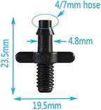 Kitchen Garden Hose Threaded Connector 4/7Mm Barbed Barb Connector Drip Irrigation 4/7 Hose Atomization Fitting Plastic Hose Barb 1/4" Pvc Fitting/Black/1/4'' - Image 2