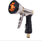 Hose Spray Nozzle, Metal Garden Hose Nozzle, Heavy Duty Water Hose Sprayer with 9 Adjustable Patterns Outdoor Hose Nozzles for Hand Watering Plants and Lawn, Car Washing, Pa by Unknown