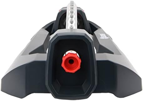 Eden 94106 Turbo Oscillating Sprinkler, Covers Up to 4,000 sq. ft., 18 Precision Nozzles, Weighted Base, Adjustable Range, Flow Control Knob, Quick Connect Bundle, Black, Silver, Red - Image 4