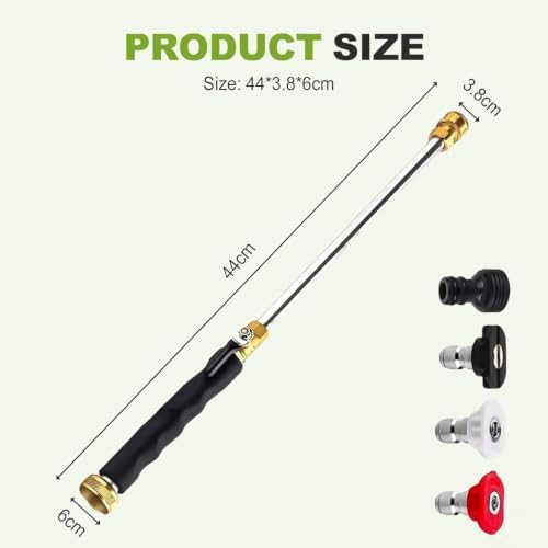 Jet Nozzle Power Washer Wand for Garden Hose - 2026 High Pressure Washer with 3 Interchangeable Nozzles for Car Washing, Patio Lawn Garden Outdoor Cleaning，Black+Gray - Image 7