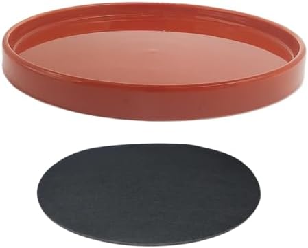 Yukfona Ceramic Plant Saucer Tray 1 Pcs 12 Inch Red Terracotta, 12.5"OD x11.9"ID x1.6"Deep Fits flower pots Bottom≤11.9",Heavy Duty Glazed Round Planter Drip with Catch Basin for Indoor Outdoor Plants by YUKFONA