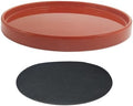 Yukfona Ceramic Plant Saucer Tray 1 Pcs 12 Inch Red Terracotta, 12.5"OD x11.9"ID x1.6"Deep Fits flower pots Bottom≤11.9",Heavy Duty Glazed Round Planter Drip with Catch Basin for Indoor Outdoor Plants by YUKFONA