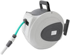 Aramox Retractable Garden Hose Reel Auto Rewind 180 Deg Swivel Bracket Wall Mounted Any Length Lock Slow Return System with 9 Pattern Nozzle for Outdoor Watering - Image 4