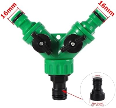 Y-type Shunt Valve Garden Irrigation System Water Splitter 2 Way Y Shape Quick Connector Tap Adapter Controller(With nipple joint) - Image 2