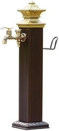 Freestanding Garden Hose Holder with Full Copper Faucet Free Standing Water Column for Home Garden Insulation and Antifreeze Yard Hydrant Frost Proof Water Feature Fountain，Stainless Steel Cyli(28.3in by Hltdzer