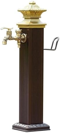 Freestanding Garden Hose Holder with Full Copper Faucet Free Standing Water Column for Home Garden Insulation and Antifreeze Yard Hydrant Frost Proof Water Feature Fountain，Stainless Steel Cyli(44in/1 by Hltdzer