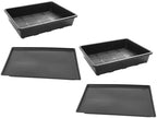 SEWACC 2 Set Seed Starter Tray Thickened Black Plastic with Drainage Holes by SEWACC