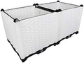 Hershii Garden Raised Bed Kits Rectangular Plastic Deepened Plant Containers Indoor Outdoor Vegetables Herbs Flowers Growing Planter Box - White - 30.7 X 15.35 X 14.96 Inches by FineLivingStartingwithaHome