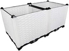 Hershii Garden Raised Bed Kits Rectangular Plastic Deepened Plant Containers Indoor Outdoor Vegetables Herbs Flowers Growing Planter Box - White - 30.7 X 15.35 X 14.96 Inches by FineLivingStartingwithaHome
