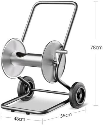 Heavy Duty Water Hose Reel Cart, Portable Garden Hose Holder with Large Capacity Spool, Industrial Metal Construction for Outdoor Watering, Car Wash, Yard Cleaning - Image 2