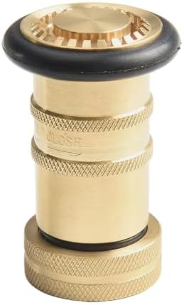 Brass Fire Hose Nozzle 1 Inch NH High Pressure Spray Brass Nozzle 1" NH/NST for Fire Hose Fireman Style Brass Nozzle 1 Inch for Use 1 Inch NH Brass Nozzle High Flow Water Sprayer Leak-Proof Brass Hose - Image 2