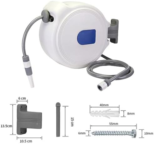 65FT Automatic Retractable Garden Hose Reel with 1/2 Inch PVC Hose, 65FT Leader Hose, Wall-Mountable with 150° Rotation for Easy Use in Your Yard - Image 2