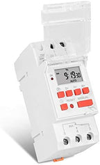 TM919B 30A 7 Days Programmable Timer Switch, Heavy-Duty Digital Weekly Timer with LCD, 16 ON/Off Settings, 35mm DIN Rail Mount, 5000W for Lighting, Water Heater, AC & Industrial Equipment (110V) - Image 3
