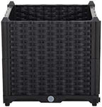 Hershii Square Deepened Garden Raised Bed Kits Plastic Plant Containers Indoor Outdoor Vegetables Herbs Flowers Growing Planter Box - Black - 15.35 X 15.35 X 14.96 Inches - Image 2