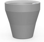 Crescent Garden TruDrop Rim Modern Self Watering Planter with Water Level Indicator, Indoor/Outdoor Weather-Safe Round Plant Pot, Grow Healthy Plants & Flowers - 18" W (Ash) by CrescentGarden